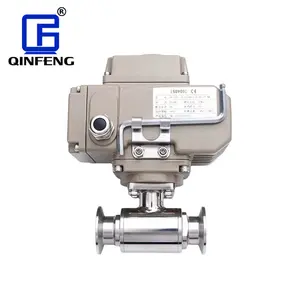 Sanitary Stainless Steel 2 Way Tri Clamp Direct Way Motorized Clamp End Ball Valve Electric Actuator Ball Valve