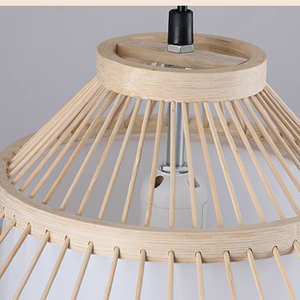 Decorations Bamboo Woven <b>Shade</b> Lamp <b>Kitchen</b> Restaurant Shell Shaped Bamboo Pendant <b>Light</b> - Product Image 5