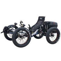 Vélo électrique à quatre roues TrikExplor Sport Fat Tyre Bafang 500 watts, moteur 9 vitesses, suspensions arrière, vélo couché quad