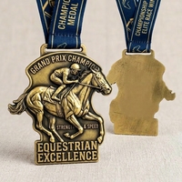 Médaille de récompense équestre vintage en alliage de zinc moulé sous pression, haute définition, sur mesure, pour tournoi de courses hippiques