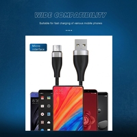 Câble Micro USB vers USB-A 2.1A, charge rapide, cordon de données tressé en nylon et alliage d'aluminium pour téléphone et tablette Android