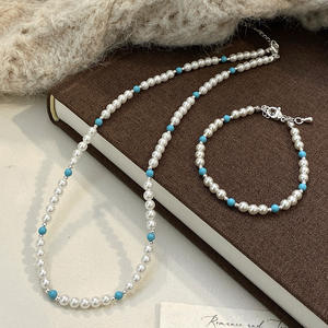 Ensemble de <span class=keywords><strong>bijoux</strong></span> de luxe légers et haut de gamme pour femmes, comprenant un fer à perles turquoise et un collier de perles pour la clavicule - Product Image 3