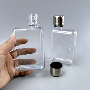 Tùy Chỉnh Xách Tay Nhựa Trong Suốt Rõ Ràng Petg Máy Tính Xách Tay Phẳng Rượu Memo Nước Ép Trái Cây Nước Giải Khát Chất Lỏng Chai Nước Với Cap - Product Image 5