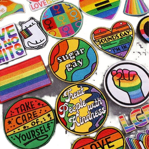 Patchs brodés thermocollants en tissu sergé arc-en-ciel LGBT personnalisés de haute qualité pour la décoration DIY sur vêtements et chapeaux - Product Image 2