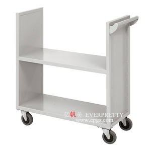 Carrito <span class=keywords><strong>de</strong></span> Libros Móvil <span class=keywords><strong>de</strong></span> Metal <span class=keywords><strong>de</strong></span> Dos Niveles para <span class=keywords><strong>Biblioteca</strong></span>, Carrito <span class=keywords><strong>de</strong></span> Documentos <span class=keywords><strong>de</strong></span> Oficina con Ruedas - Product Image 3