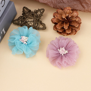 Malla de gasa con flores y patrón de camelia, accesorios suaves de tul para el cabello para niños pequeños, ropa unisex para bebés, zapatos, sombreros, decoración DIY - Product Image 4