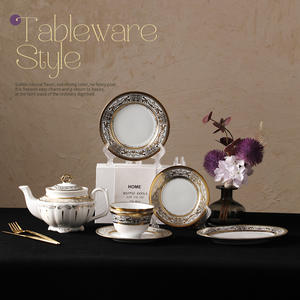 Assiette en céramique dorée en relief simple et moderne de qualité restaurant <span class=keywords><strong>Plat</strong></span> rond de luxe pour servir des fruits, des gâteaux pour les mariages et les dîners - Product Image 2