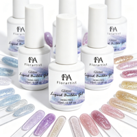 Gel Constructeur Liquide Scintillant Sans HEMA 15ml - Formule Saine Sans TPO Gel Constructeur Scintillant pour Ongles Forts - Usage Professionnel en Salon