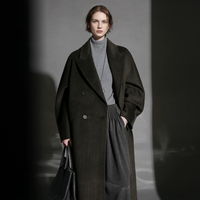Abrigo Largo de Lana de Alpaca Estilo Coreano para Otoño, Ideal para el Trabajo, con Soporte de Muestra