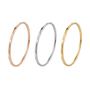 Minimalist Jewelry 18k Gold Plated Diamond Pattern Hoop Finger <b>Ring</b> - Product Image 1