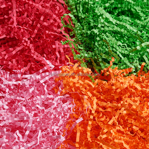 Remplissage en <span class=keywords><strong>papier</strong></span> froissé recyclé, herbe <span class=keywords><strong>de</strong></span> raphia multicolore pour boîte cadeau et emballage décoratif - Product Image 2