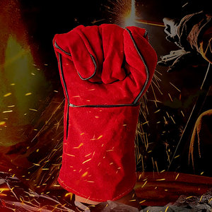 Guantes de Soldadura de Cuero Vacuno de 14 Pulgadas de Largo, Resistentes al Calor y a las Llamas, con Palma Reforzada, para Trabajo Pesado, Soldadura TIG MIG Industrial - Product Image 1