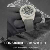 Montre mécanique pour homme entièrement incrustée de diamants, cadran chronographe personnalisé, prix de gros direct usine
