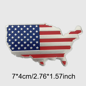 Autocollant USA original 3D drapeau américain en métal pour moto, voiture, décoration de maison, fêtes, en alliage d'aluminium - Product Image 2