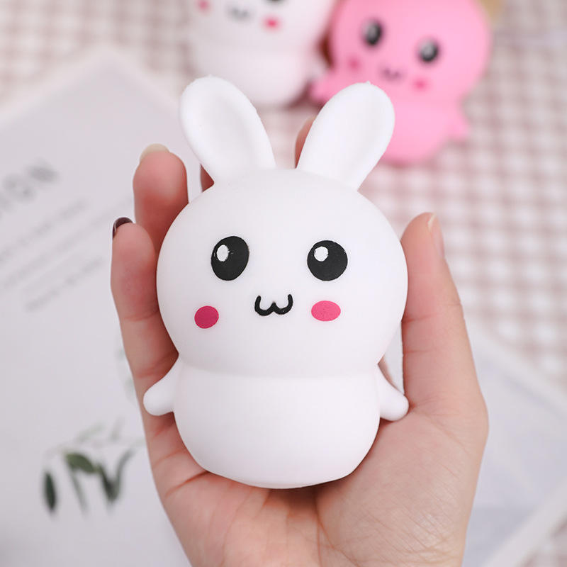 Cartoon Animal Silicone Decompression Squishy Exclusive TRP Creative Music Flour Rabbit Toy Novelty PU Cross-Border for Boys
