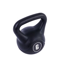 Mancuerna de Hierro Fundido Negra para Hombre con Asa Antideslizante, Uso Comercial, Entrenamiento de Fuerza y Sentadillas, 6 kg, Mezcla de Cemento PE, Desarrolla Músculo