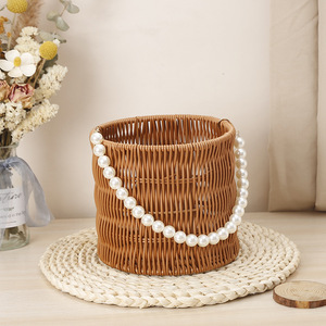 Articoli Decorativi in Rattan <span class=keywords><strong>Classico</strong></span> con Manici in Perle, 100% Fatti a Mano, Regalo Multifunzionale - Product Image 5