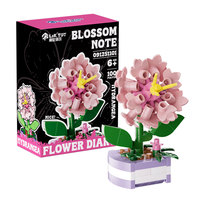 Ensemble de blocs de construction de fleurs en pot roses OEM personnalisé, modèle botanique 3D, jouet de construction en briques à marque privée, vente en gros d'usine