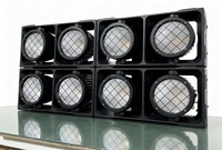 Projecteur de scène COB étanche 2 yeux 350W RGBWA 5-en-1 pour spectacles en extérieur