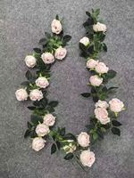 Guirlande de roses artificielles en soie style Monet, guirlande de fleurs suspendues pour vitrines