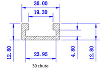 Rail de guidage en alliage d'aluminium, 60mm Type 30, Rail d'onglet, fente en T, 100-1220mm, pour la menuiserie et le bricolage