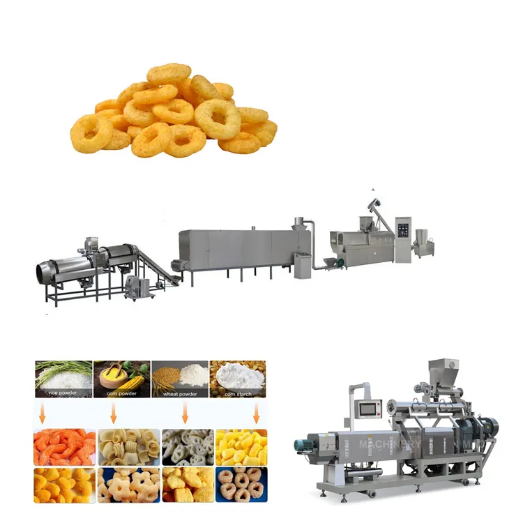 Machine automatique de fabrication de délicieux snacks bouffants frits aux boulettes de riz