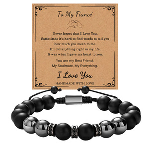 Pulsera de regalo de piedra curativa de cristal de piedras preciosas curativas naturales para novio amado padre hombres <span class=keywords><strong>a</strong></span> granel con <span class=keywords><strong>palabras</strong></span> inspiradoras - Product Image 6