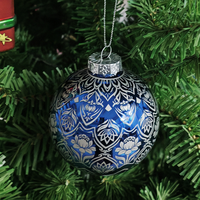 Boules de Noël personnalisées de luxe, faites à la main, style moderne, boule de Noël en verre, ornement pour arbre de Noël, décoration de fête