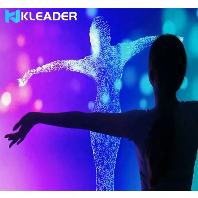 Human Shadow Particle Interaction Projection Interactive Human Body Sensing Dynamic Art Wall Led Display Ai Artwork