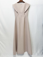 Robe longue d'été pour femme A12452, ornée de fleurs 3D et de perles, coupe ajustée, sans manches