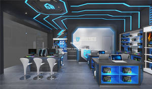 Prodotti elettronici blu personalizzati negozio al dettaglio Interior Design auricolare tavolo Blue PlayStation Boutique <span class=keywords><strong>Store</strong></span> Display Furniture - Product Image 6