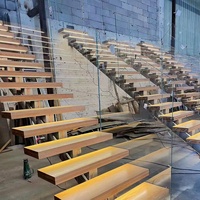 VIKO Escaliers en bois modernes simples et droits Mono Stringer Escaliers