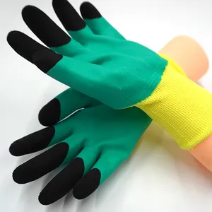New Arrival Durable Deep Green Yellow Labor Protection Seamless String Knitted Cotton Safety Work Gloves Seamless Knitted