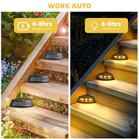 Lampes solaires étanches à 3LED pour escaliers de terrasse avec capteur automatique, éclairage de marches extérieures pour le jardin, le parc, la pelouse et le paysage.