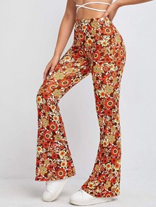 Disponibilità Immediata di <span class=keywords><strong>Pantaloni</strong></span> <span class=keywords><strong>a</strong></span> Zampa d'Elefante Floreali Sexy da <span class=keywords><strong>Donna</strong></span>, Tendenza Estiva Europea e Americana - Product Image 1