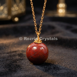Boule de jaspe rouge, décoration d'intérieur, style bohème, motif géométrique sculpté à la main, objet de collection culturel - Product Image 4