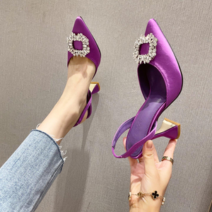 2025 Summer New Style Women's Shoes Fashionable Rhinestone Pointed High <b>Heels</b> Ladies Sandals Shoes - Product Image 1