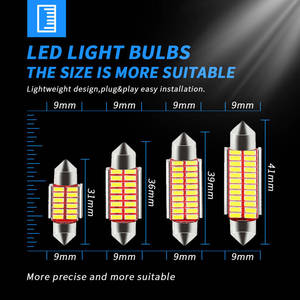 Ampoule LED C10W C5W Canbus 12V pour voiture, lampe Festoon 31mm 36mm 39mm 41mm 6500K Blanc, éclairage intérieur de voiture, plafonnier, coffre, plaque d'immatriculation - Product Image 2