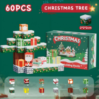 Ensemble de construction magnétique interactif de Noël pour la famille : maison, arbre, jeu de bureau éducatif, blocs de construction à thème