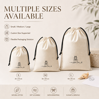 Sac à cordon en coton sergé avec logo personnalisé, pochette de voyage cosmétique, emballage cadeau pour échantillons de soins de la peau, sac anti-poussière pour articles de toilette, vente en gros