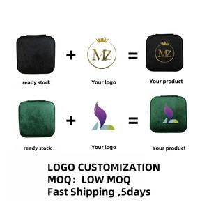 Изготовленный на заказ логотип маленькие кольца серьги ожерелье коробка для хранения бархатный Дорожный Чехол для ювелирных изделий с кожаной организацией - Product Image 4