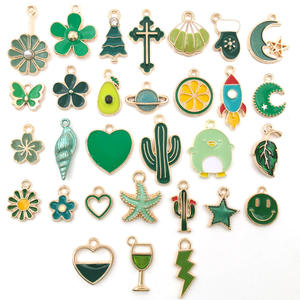 30 piezas de diseños mixtos, dijes de pendientes de <span class=keywords><strong>esmalte</strong></span> negro, rojo y azul para hacer joyas, dijes de aleación de Metal - Product Image 4