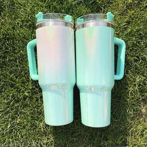 Gobelets à café isothermes en acier inoxydable à double paroi, 40 oz, écologiques, couleur dégradée ombrée, pour sublimation - Product Image 3