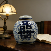 Mini pot double bonheur, petit pot avec décoration d'intérieur d'aspect antique