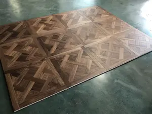 Parquete de versailes de noz projetado piso de madeira