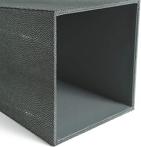 Wooden Leather Wastebasket Trash Can for Office Rustic <strong>Rectangular</strong> Small Garbage <strong>Container</strong> Bin for Bedroom Kitchen Hotel - Product Image 6