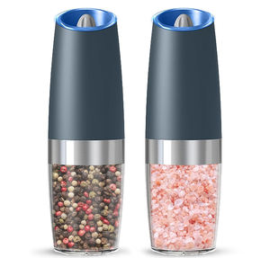 Molinillos de sal y pimienta alimentados por batería con rugosidad ajustable y molinillo de sal y pimienta eléctrico de gravedad con luz LED - Product Image 1