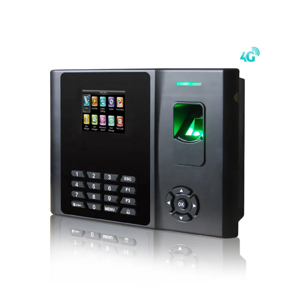 Sistem absensi biometrik sidik jari, sistem absensi sidik jari dengan baterai 4G/TCP/IP/USB