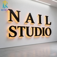Letrero Luminoso Personalizado con Retroiluminación 3D en Color Negro, Letras de Canal 3D, Letreros Electrónicos para Negocios, Oficina, Juegos, Logotipo de Pared