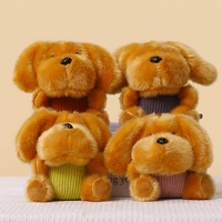 Pendentif de sac en peluche mignon chien brun, porte-clés poupée, jouet chiot en peluche personnalisé pour cadeaux promotionnels - Vente en gros